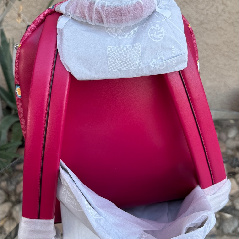 Michael Kors Red Heart and Diamond Pattern Backpack - Picture 5 of 5